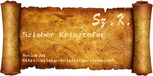 Szieber Krisztofer névjegykártya